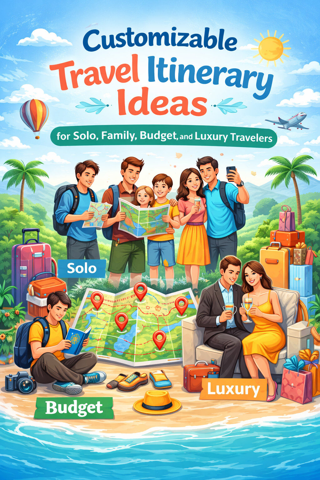 Customizable Travel Itinerary Ideas for Solo, Family, Budget, and Luxury Travelers