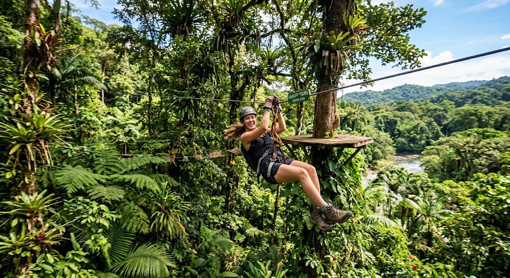 Costa Rica’s lush tropical rainforest with thrilling jungle adventures, cascading waterfalls, and exotic wildlife.