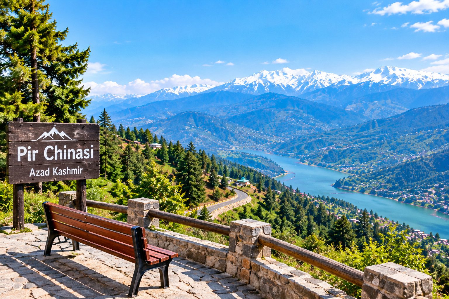 Mountain Views You Should Not Miss: Snow-capped peaks and a turquoise lake seen from a mountain viewpoint.
