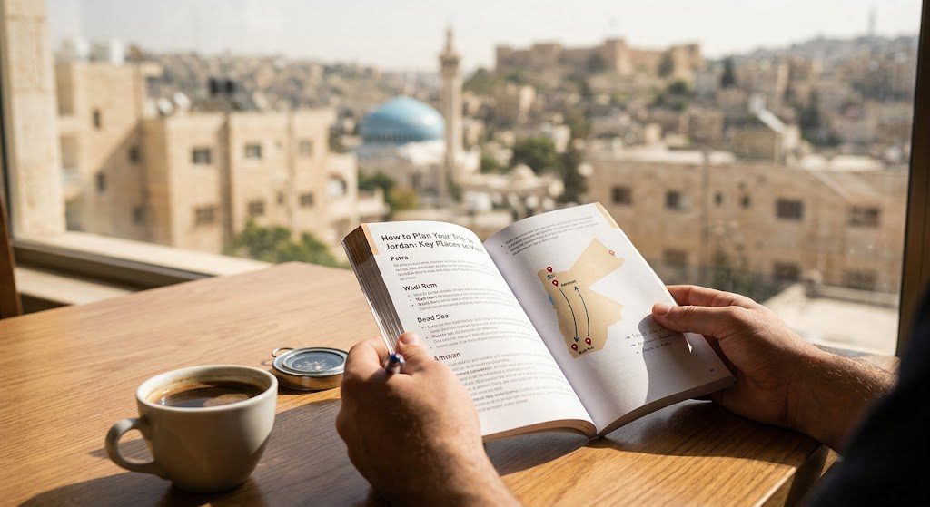 Travel guide to the best places to visit in Jordan, featuring a travel map and famous tourist attractions.