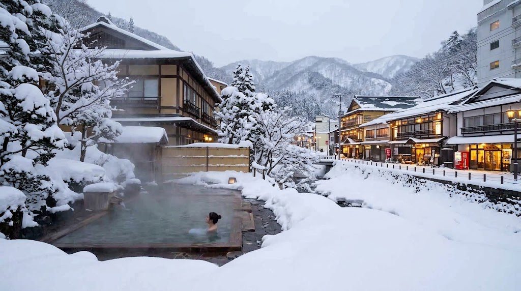 Hokkaido Japan winter vacation destination with powder snow and hot springs