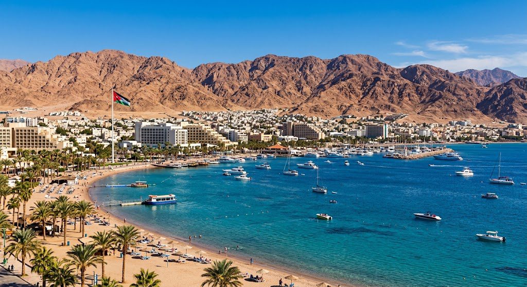 Aqaba, Jordan, a beautiful Red Sea destination with turquoise waters and sandy beaches.